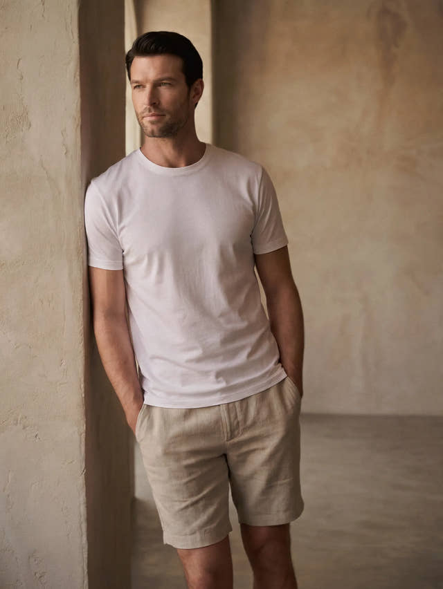 Pantalones cortos de vestir 100 % lino europeo