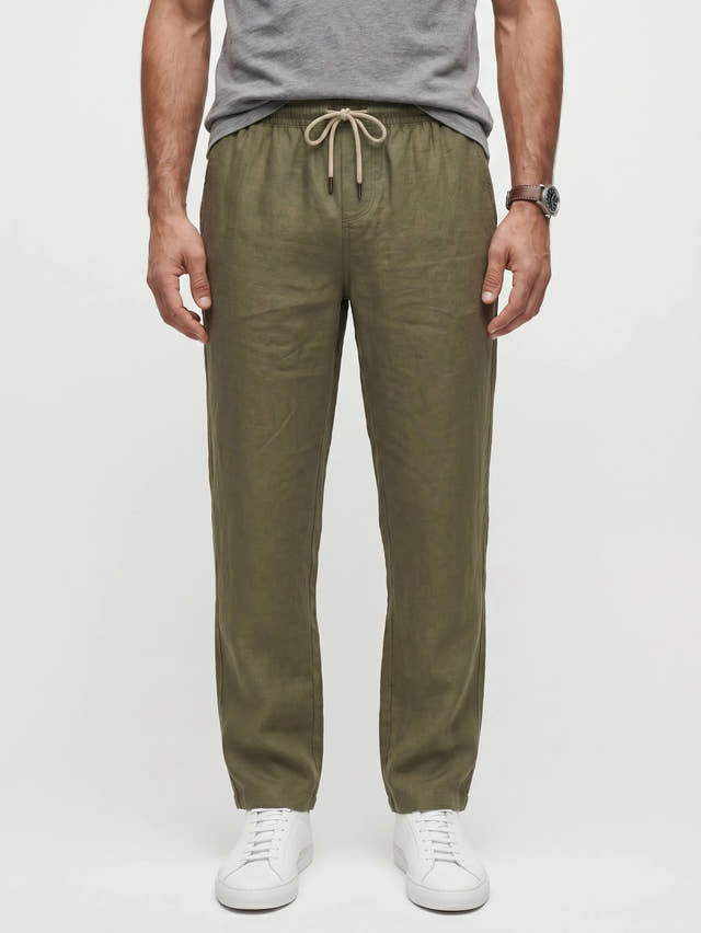 Pantalón informal de lino europeo 100%