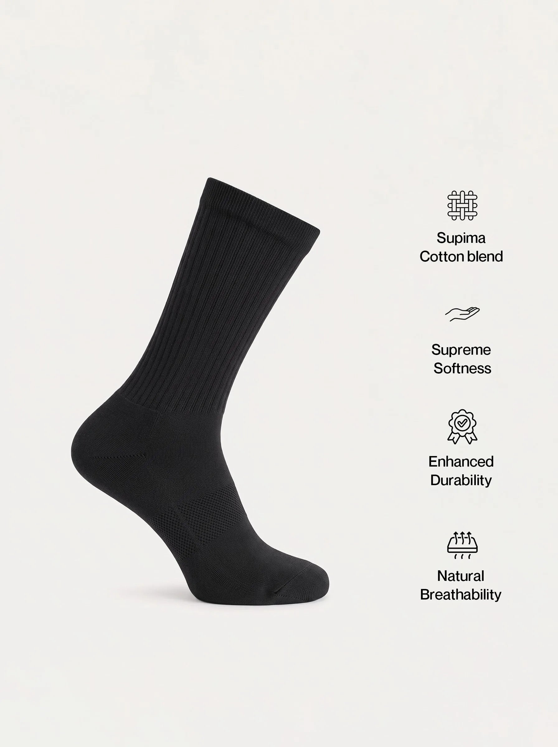 Supima® Cotton Crew Socks 3-Pack