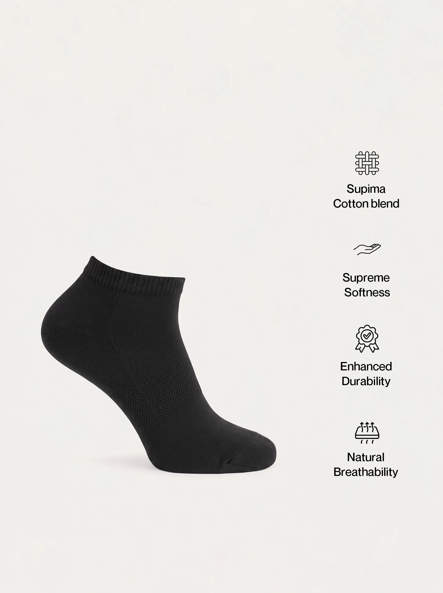 Supima® Cotton No Show Socks 3-Pack