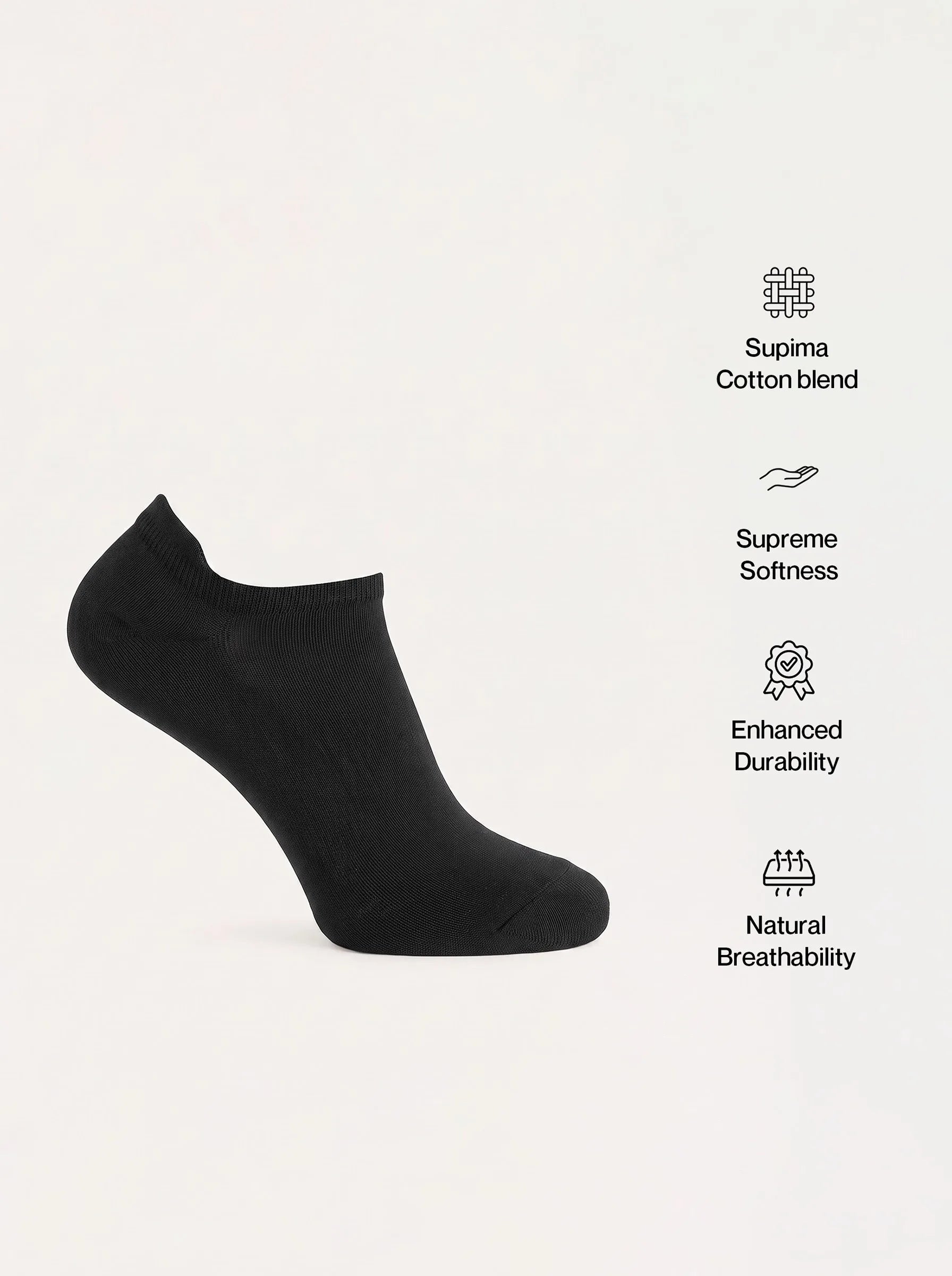 Supima® Cotton Ankle Socks 3-Pack
