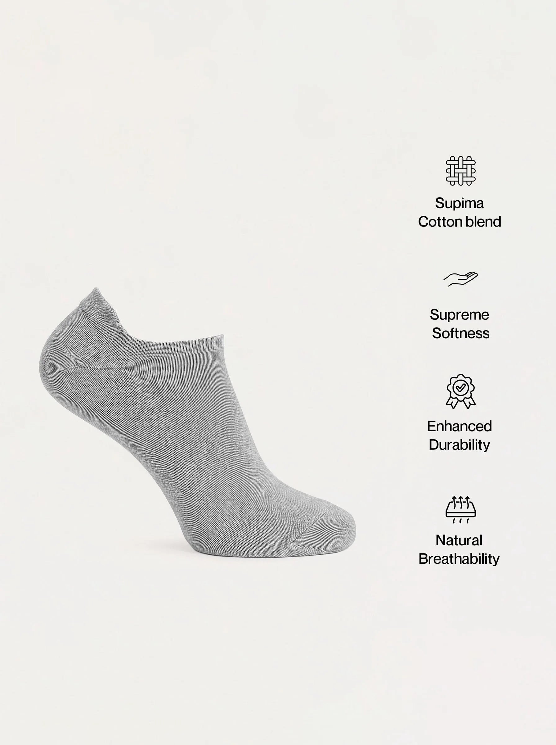 Supima® Cotton Ankle Socks 3-Pack