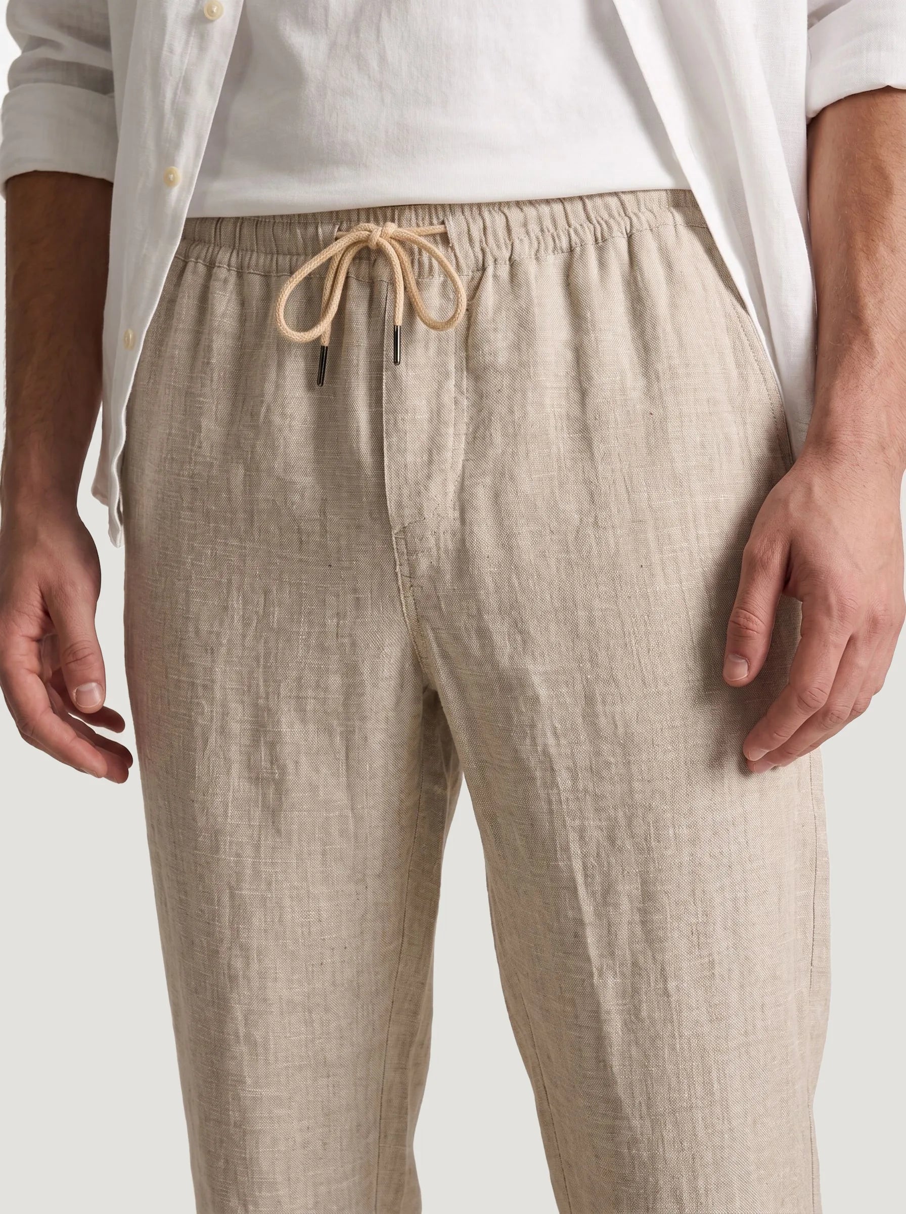Pantalones con cordón de 100 % lino europeo — Pack de 2