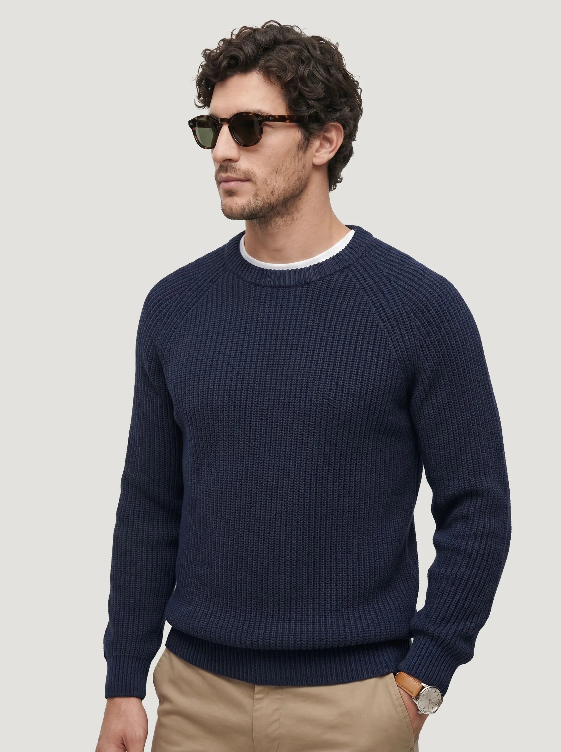 Organic Cotton Ribbed Crewneck Sweater