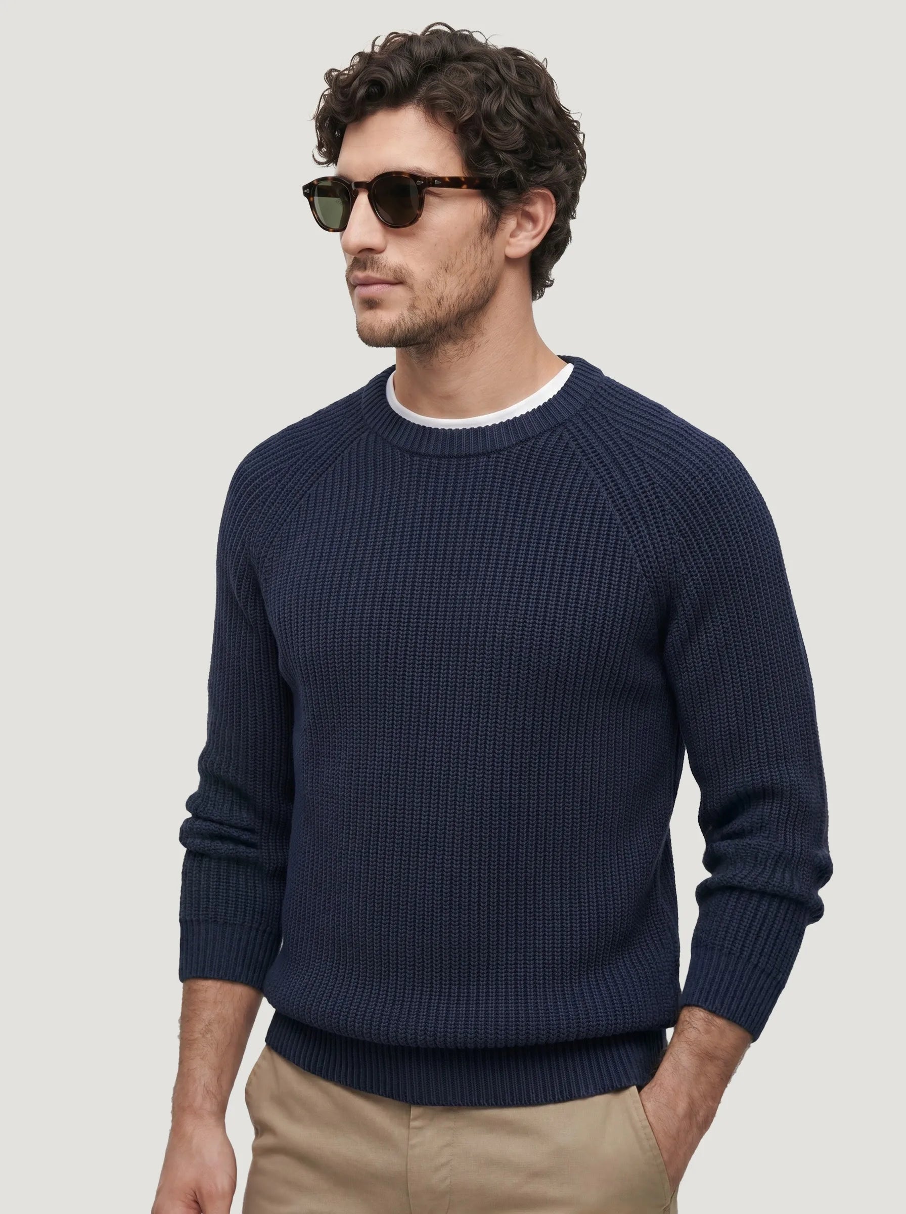 Organic Cotton Ribbed Crewneck Sweater