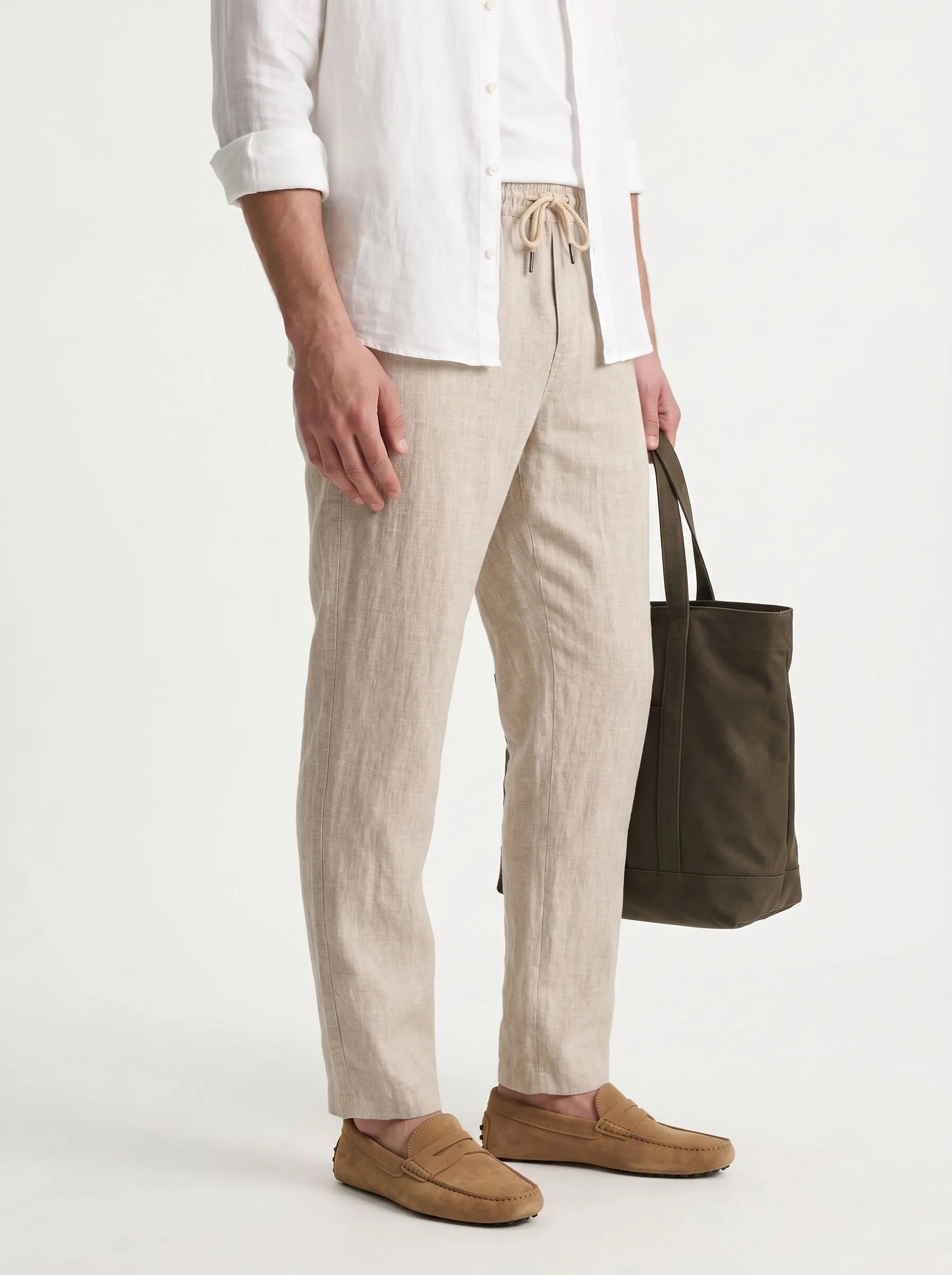 Pantalón informal de lino europeo 100%