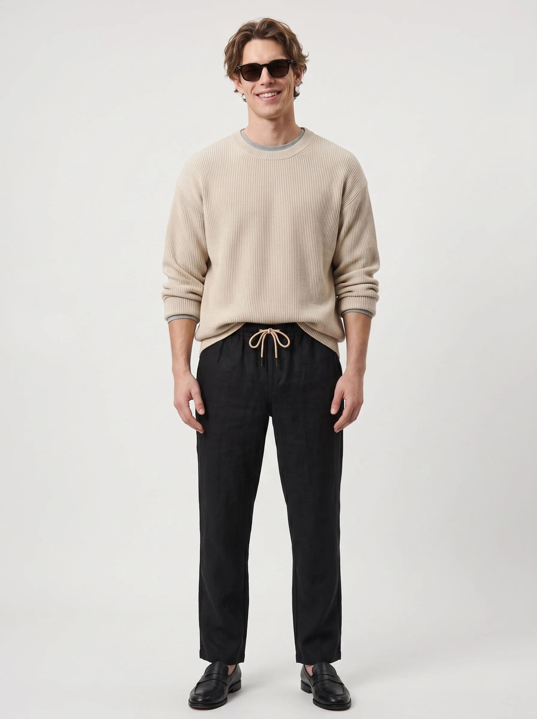 Pantalón informal de lino europeo 100%