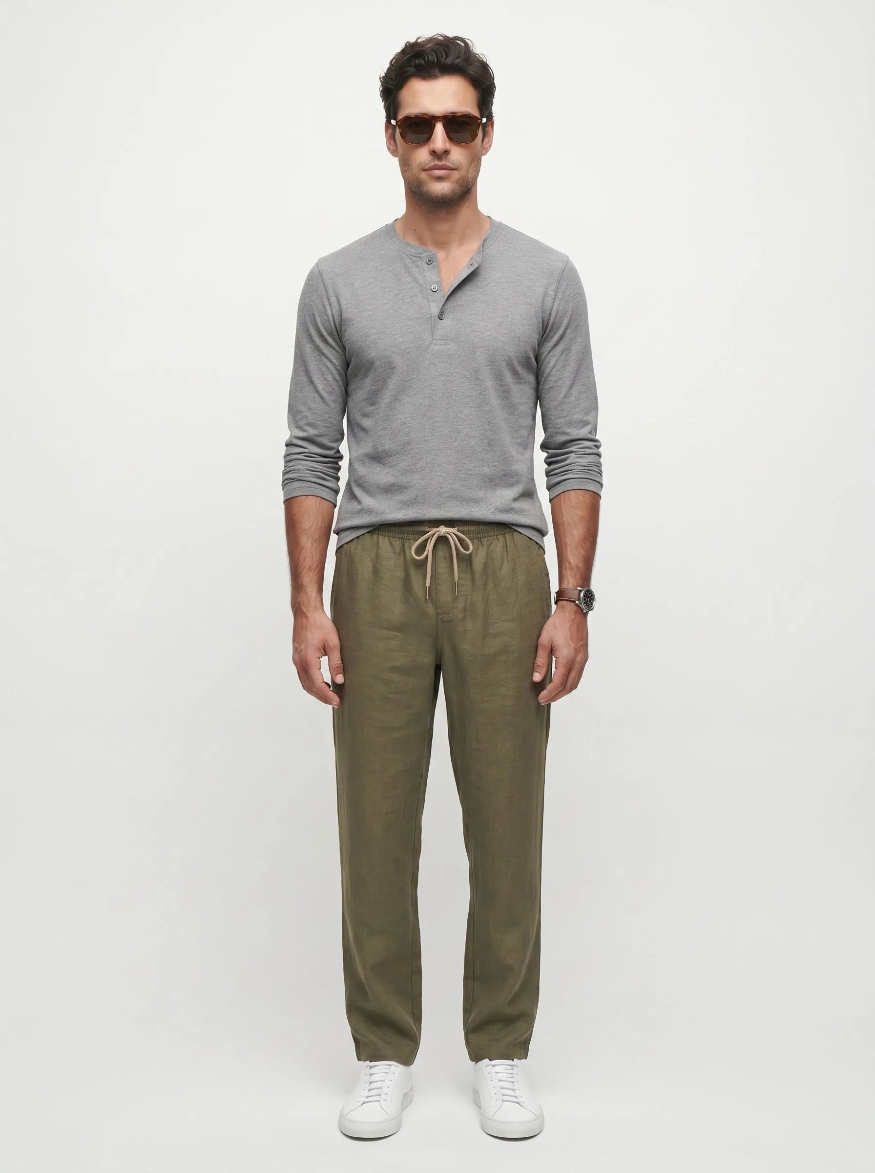 100% European Linen Drawstring Pants