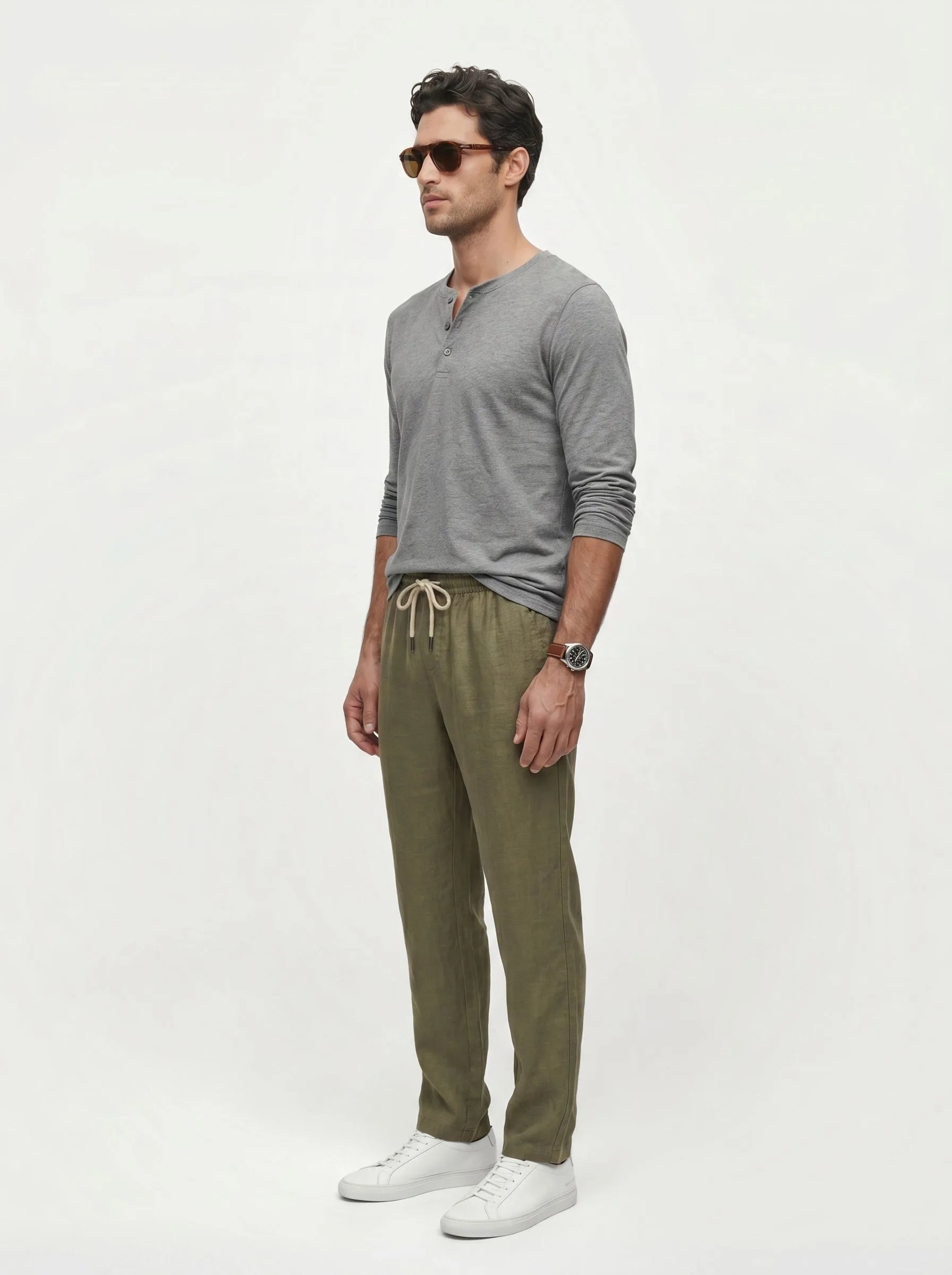 100% European Linen Drawstring Pants