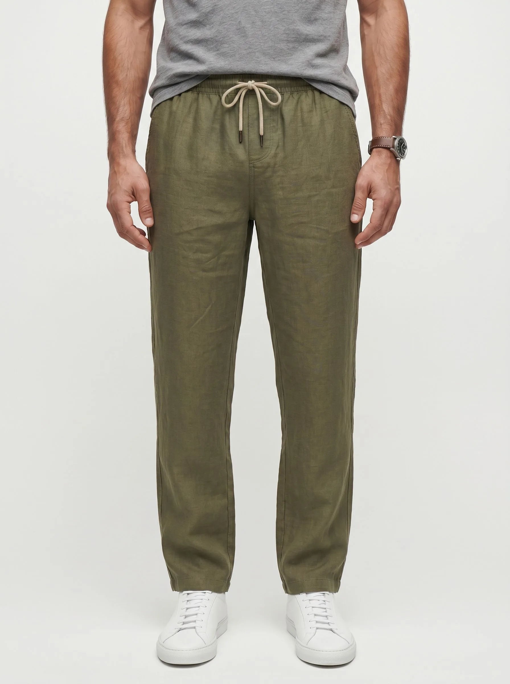 100% European Linen Drawstring Pants