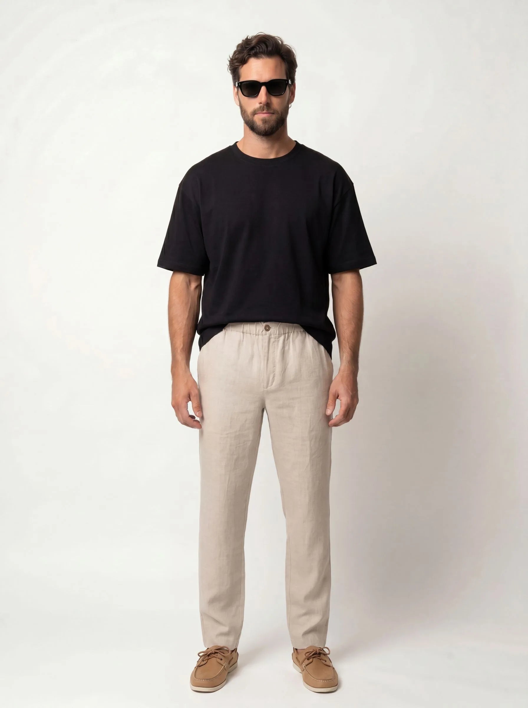 Elegante Hose aus 100 % europäischem Leinen