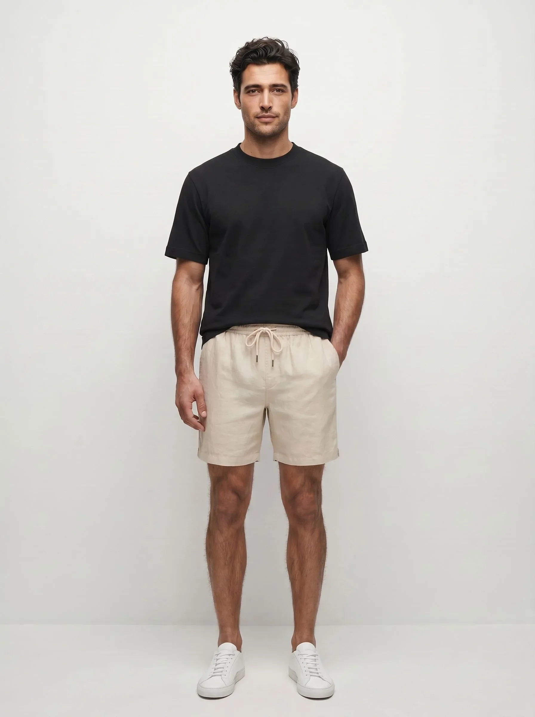 Pantaloncini casual 100% lino europeo — 2-Pack