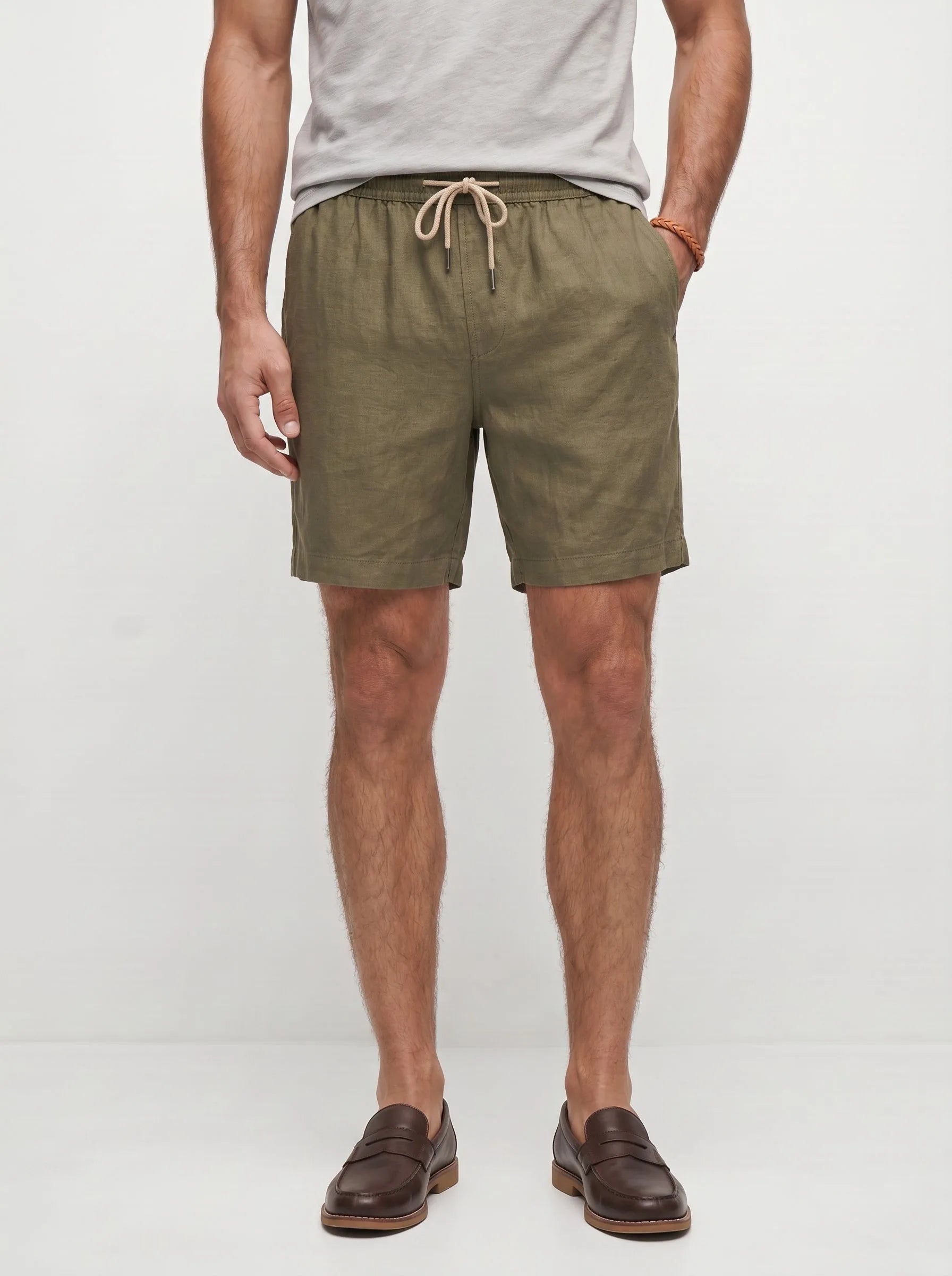100% European Linen Drawstring Shorts