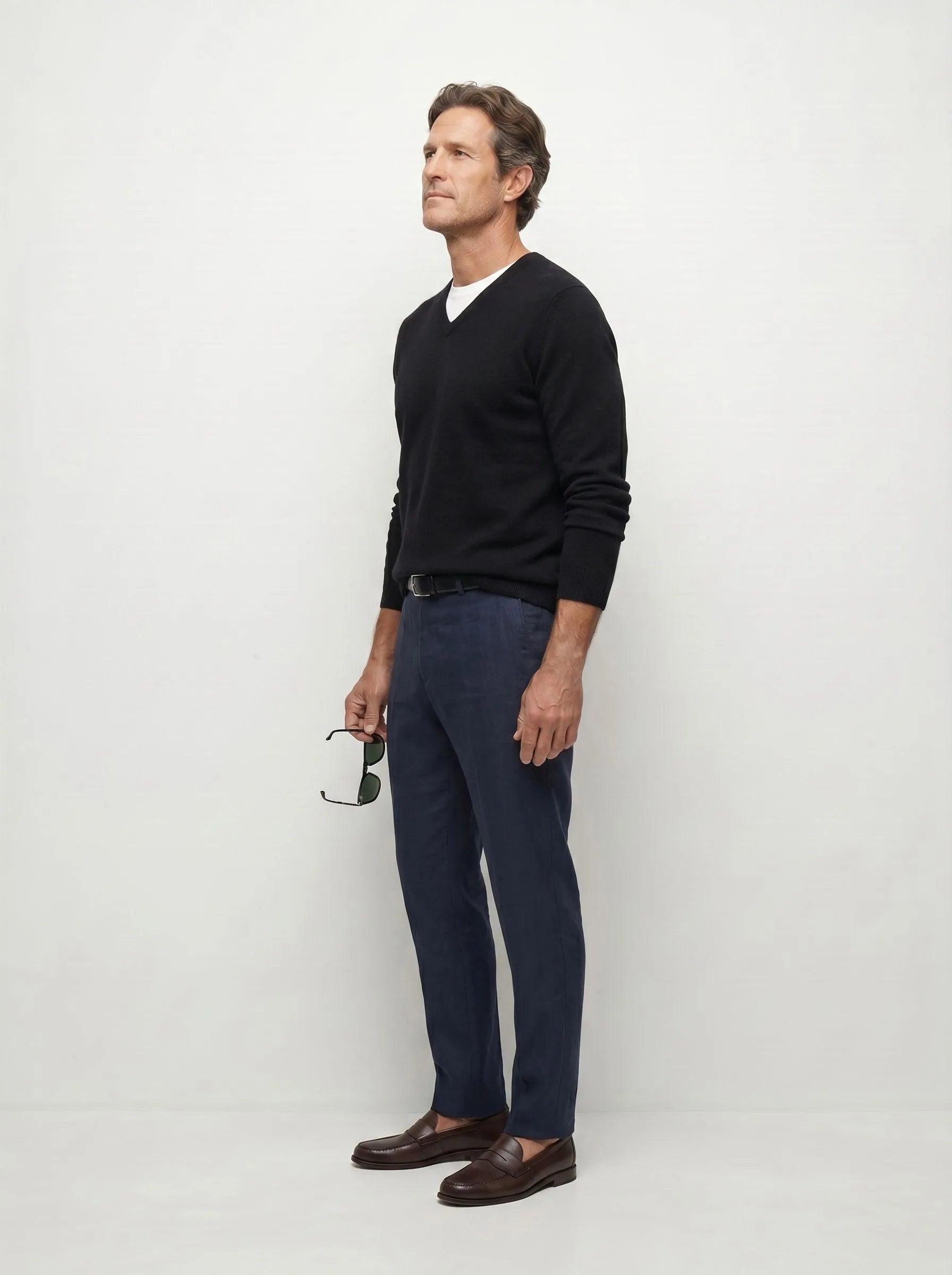 Mongolian Cashmere V-Neck Sweater