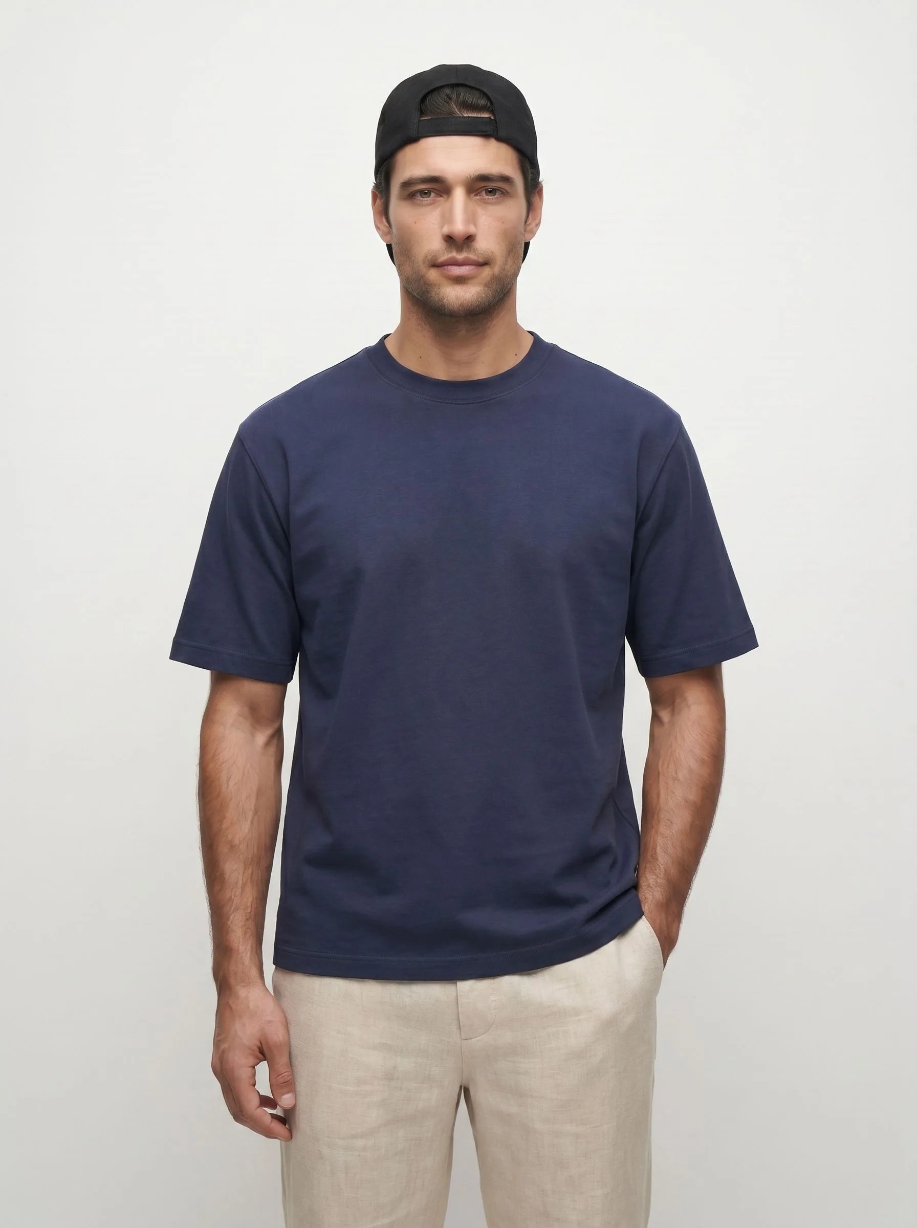 T-shirt girocollo pesante 100% cotone biologico