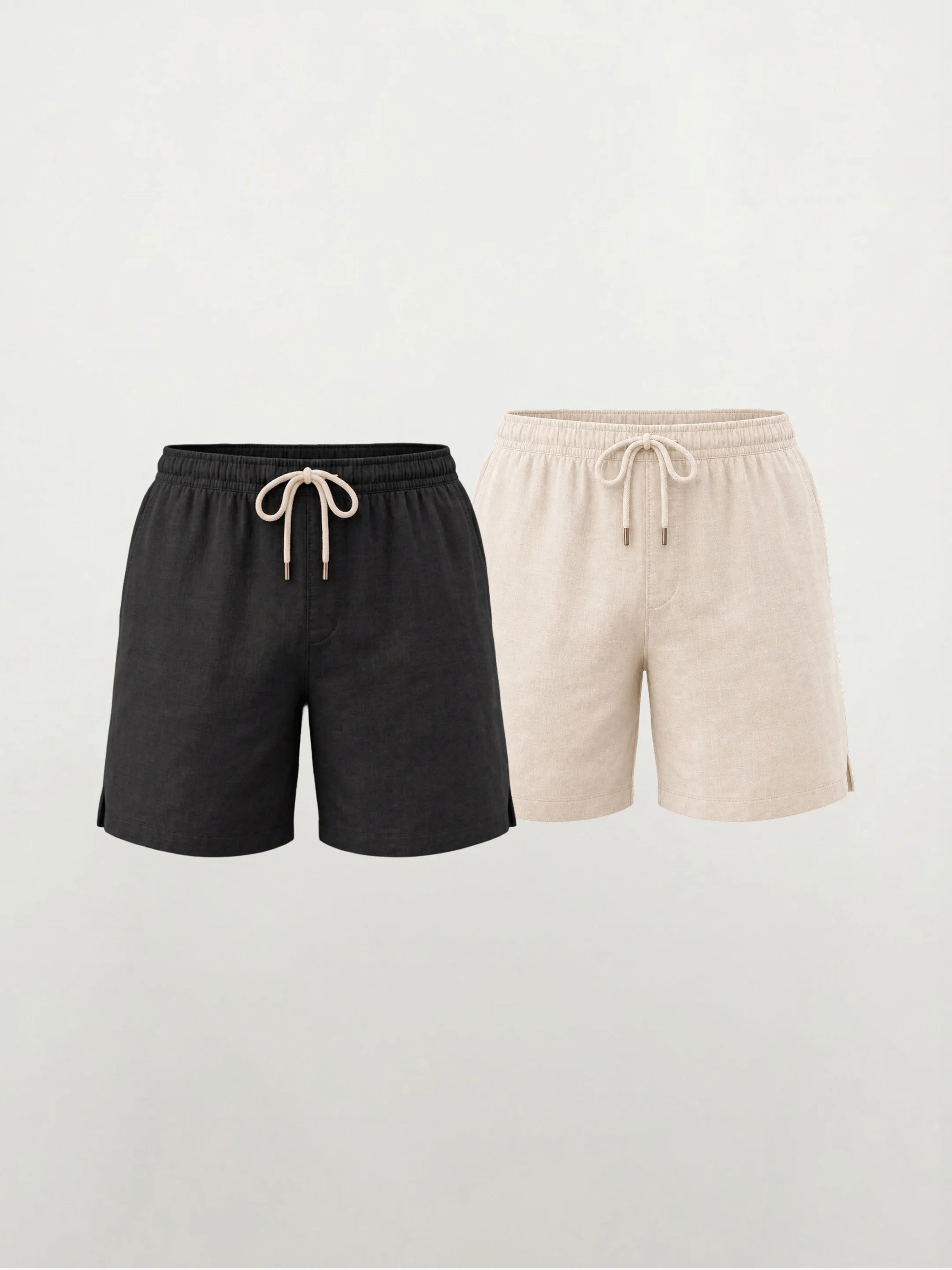 Pantaloncini casual 100% lino europeo — 2-Pack